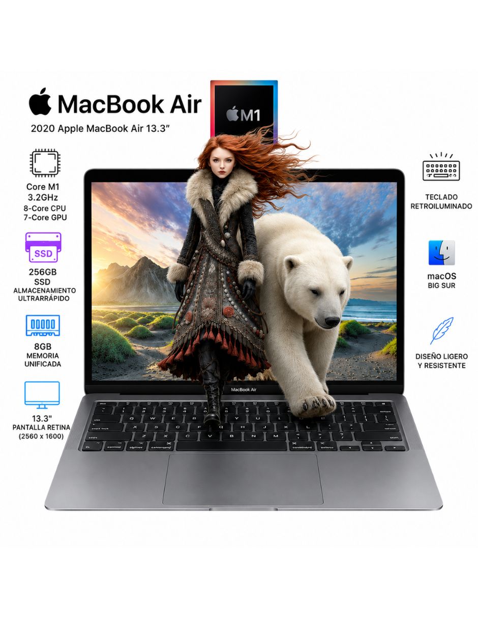 Apple MacBook Air 2020 13.3 pulgadas M1 8 Gb RAM 256 GB SSD plata reacondicionado