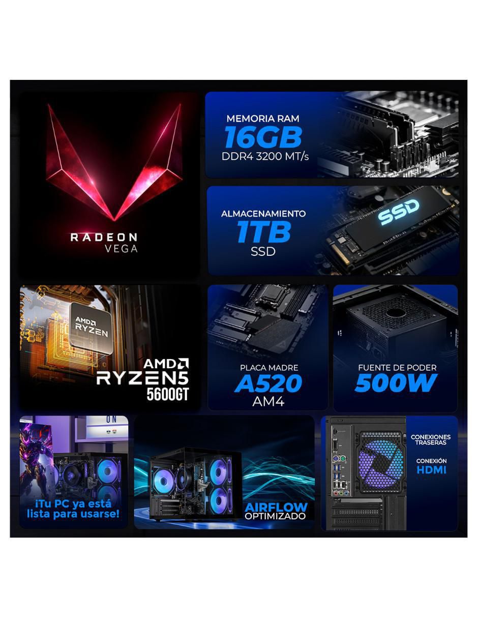 Computadora gamer XTBRR516GBRENOIRMTGB 27 pulgadas Full HD AMD Ryzen 5 AMD Radeon Graphics 16 GB 1 TB 5