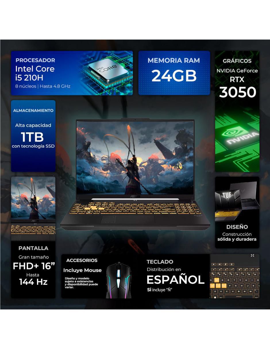 Laptop gamer TUF Gaming F16 16 pulgadas Full HD+ Intel Core i5 NVIDIA GeForce RTX 3050 24 GB RAM 1 TB 2
