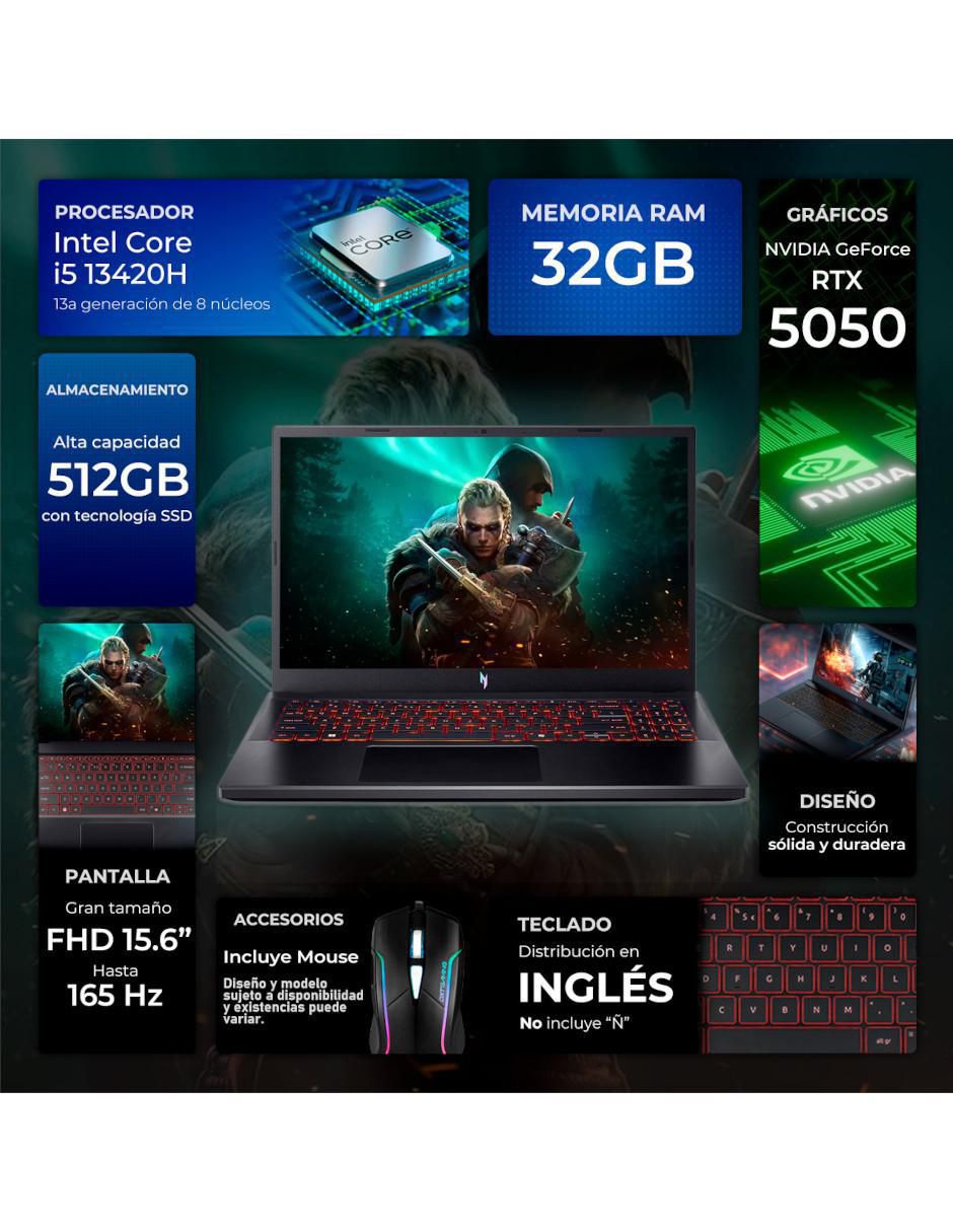 Laptop gamer Nitro V 15 15.6 pulgadas Full HD Intel Core i5 NVIDIA GeForce RTX 5050 32 GB RAM 512 GB 3