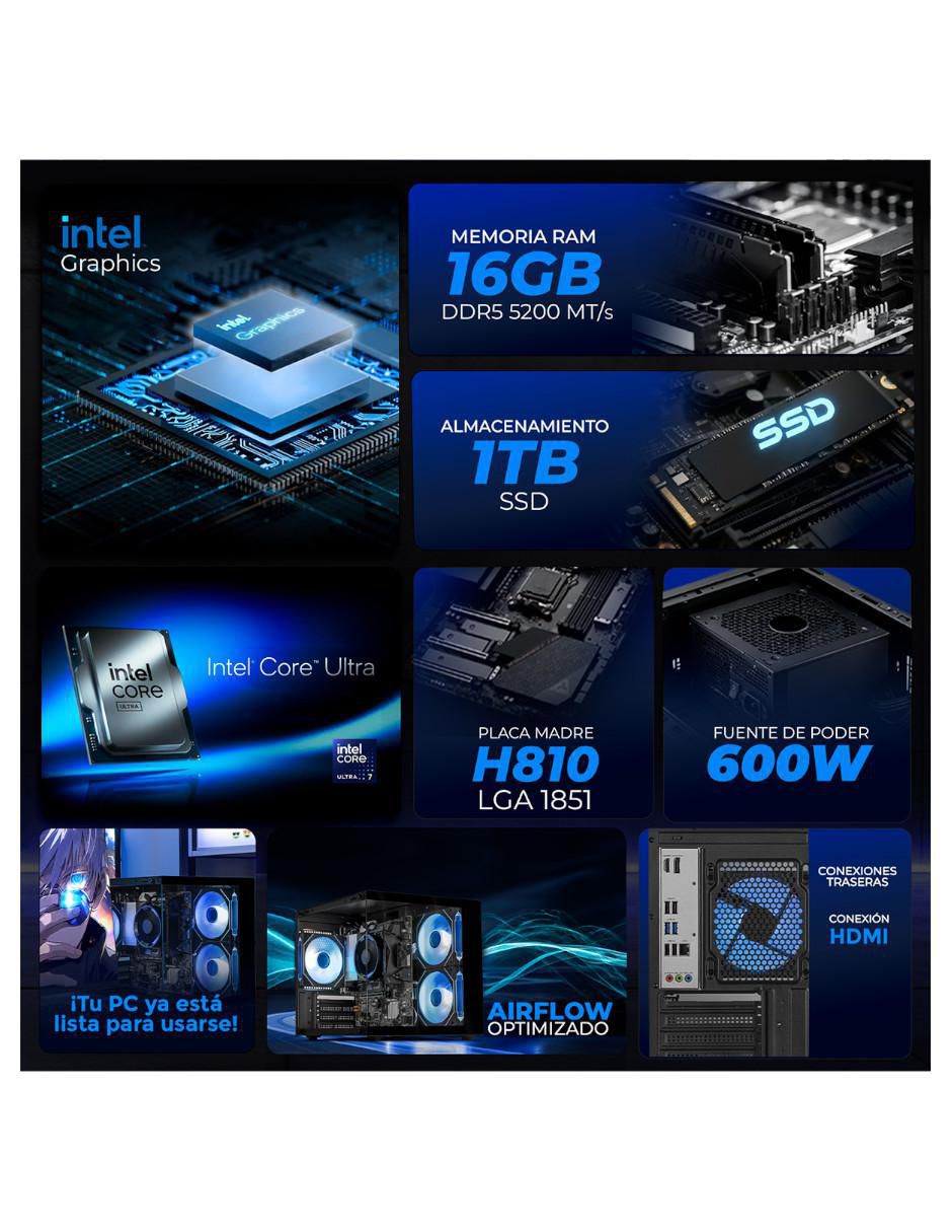 Computadora gamer XTBRU716GB5XEMTGB 27 pulgadas Full HD Intel Core Ultra 7 integradas 16 GB Ram1 TB SSD Computadora gamer XTBRU716GB5XEMTGB 27 pulgadas Full HD Intel Core Ultra 7 integradas 16 GB Ram1 TB SSD