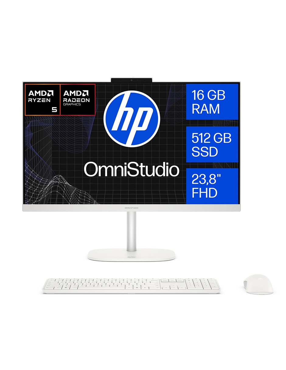 Computadora All In One OmniStudio 24-CV0055LA 24 pulgadas Full HD AMD Ryzen 5 Integradas 16 GB RAM 512 GB SSD 1