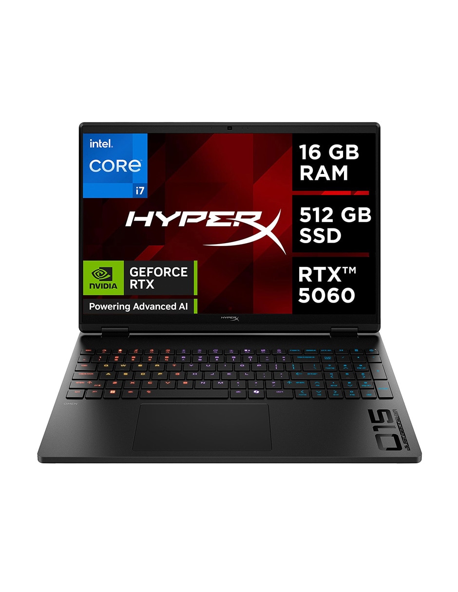 HP Laptop gamer Hp HyperX OMEN 15-ga0001la 15.6 pulgadas 2k Intel Core i7 NVIDIA GeForce RTX 5060 16 GB RAM 512 GB SSD