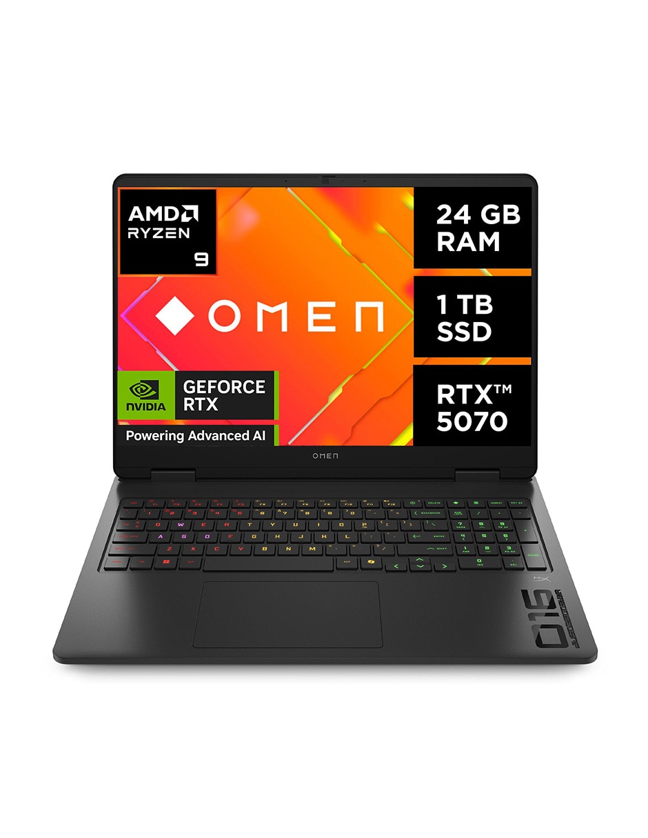 HP Laptop gamer no hp omen gaming laptop 16-ap0007la 16 pulgadas 2k amd ryzen 9 nvidia geforce rtx 5070 24 gb "ram" no aplica 1 tb ssd no aplica