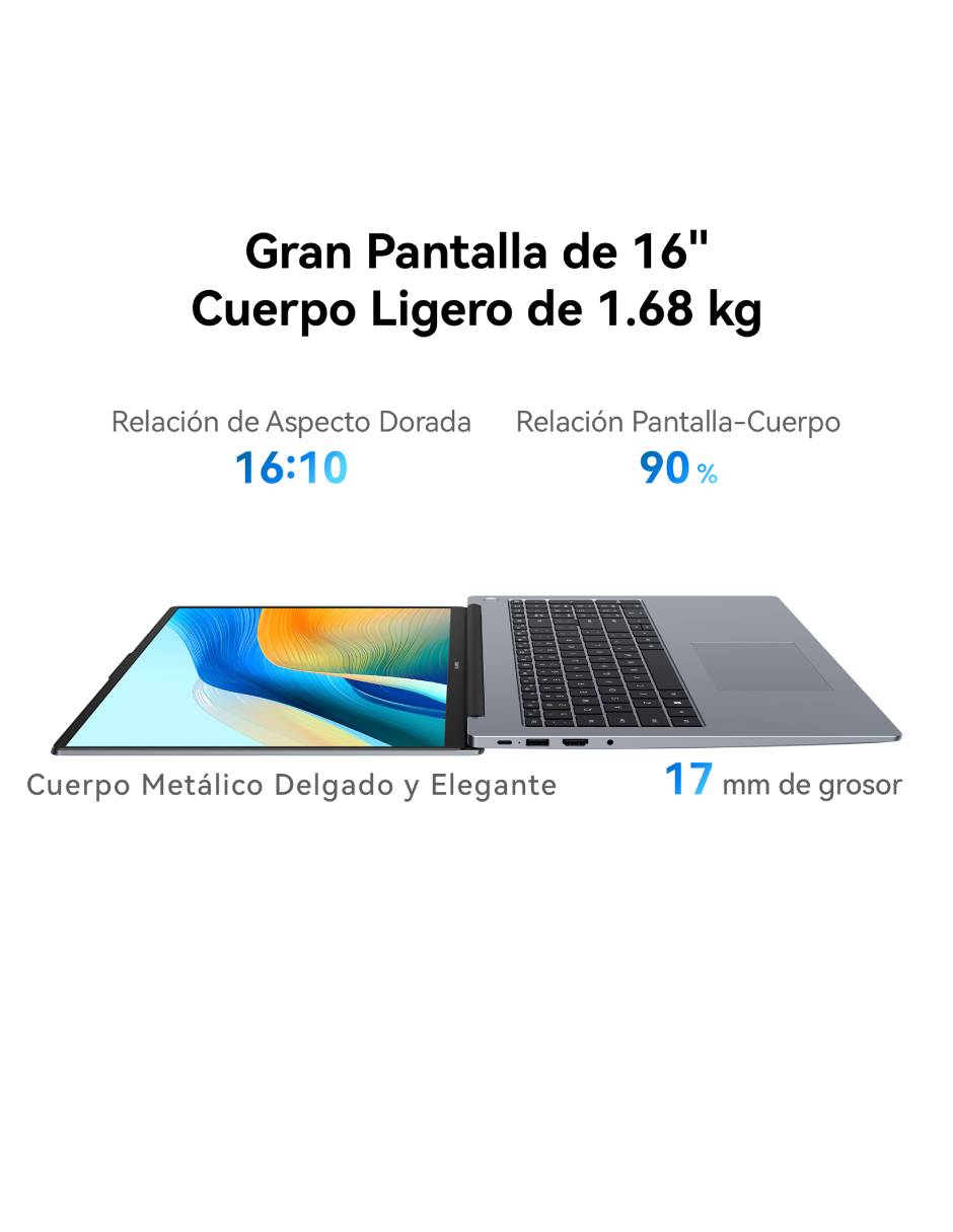 Laptop MateBook D16 16 pulgadas Full HD+ Intel Core i5 Intel UHD Graphics 16 GB RAM 512 GB 2