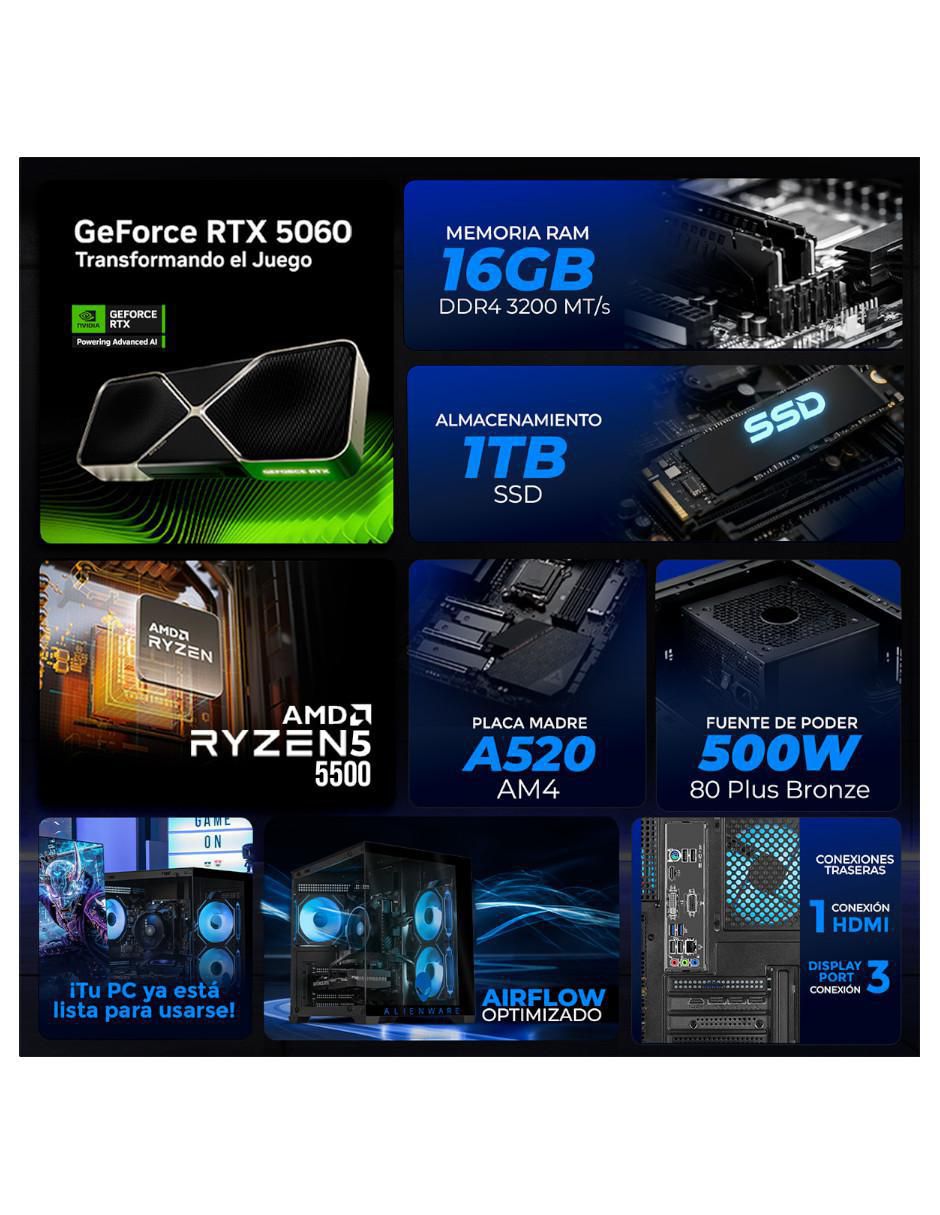 Computadora gamer XTPCR516GB5060MAE 32 pulgadas QHD AMD Ryzen 5 NVIDIA GeForce RTX 5060 16 GB RAM 1 TB SSD Computadora gamer XTPCR516GB5060MAE 32 pulgadas QHD AMD Ryzen 5 NVIDIA GeForce RTX 5060 16 GB RAM 1 TB SSD