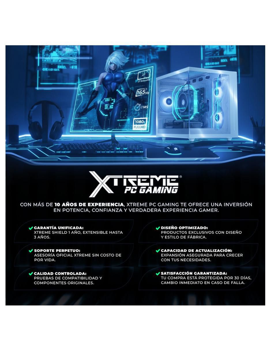 Computadora gamer XTPCR516GB5060MAE 32 pulgadas QHD AMD Ryzen 5 NVIDIA GeForce RTX 5060 16 GB RAM 1 TB SSD 8
