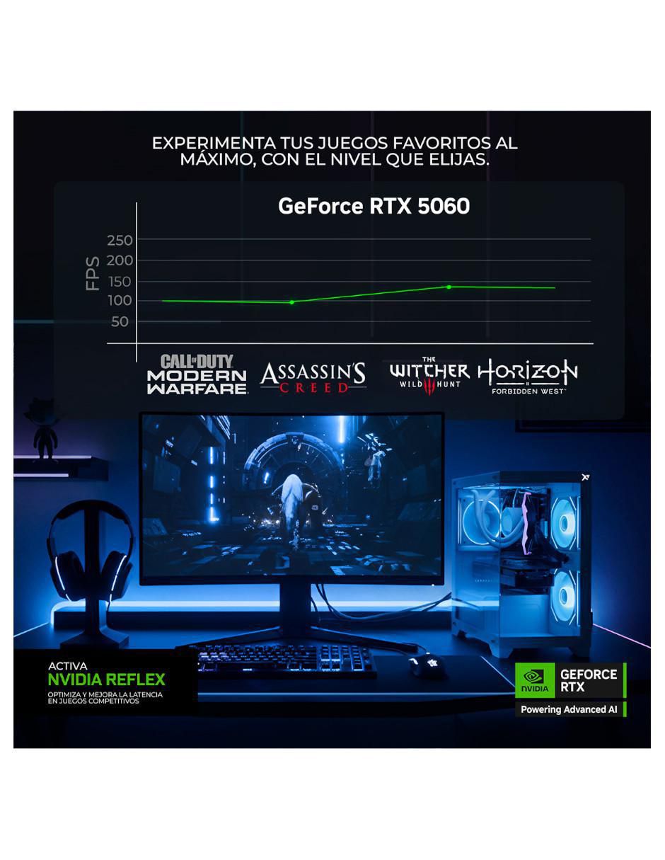 Computadora gamer XTPCR516GB5060MAE 32 pulgadas QHD AMD Ryzen 5 NVIDIA GeForce RTX 5060 16 GB RAM 1 TB SSD 9