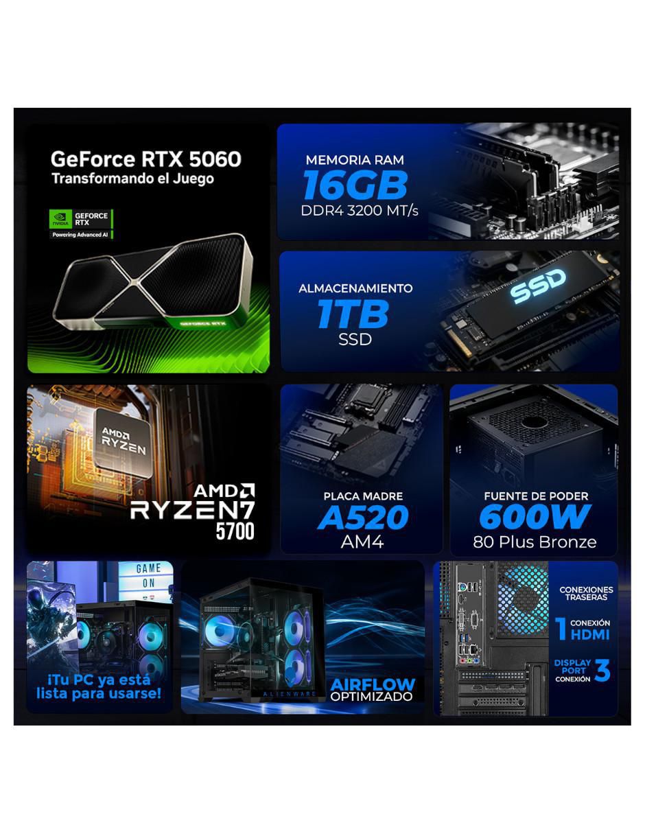 Computadora gamer XTPCR716GB5060MAE 32 pulgadas QHD AMD Ryzen 7 NVIDIA GeForce RTX 5060 16 GB RAM 1 TB SSD Computadora gamer XTPCR716GB5060MAE 32 pulgadas QHD AMD Ryzen 7 NVIDIA GeForce RTX 5060 16 GB RAM 1 TB SSD