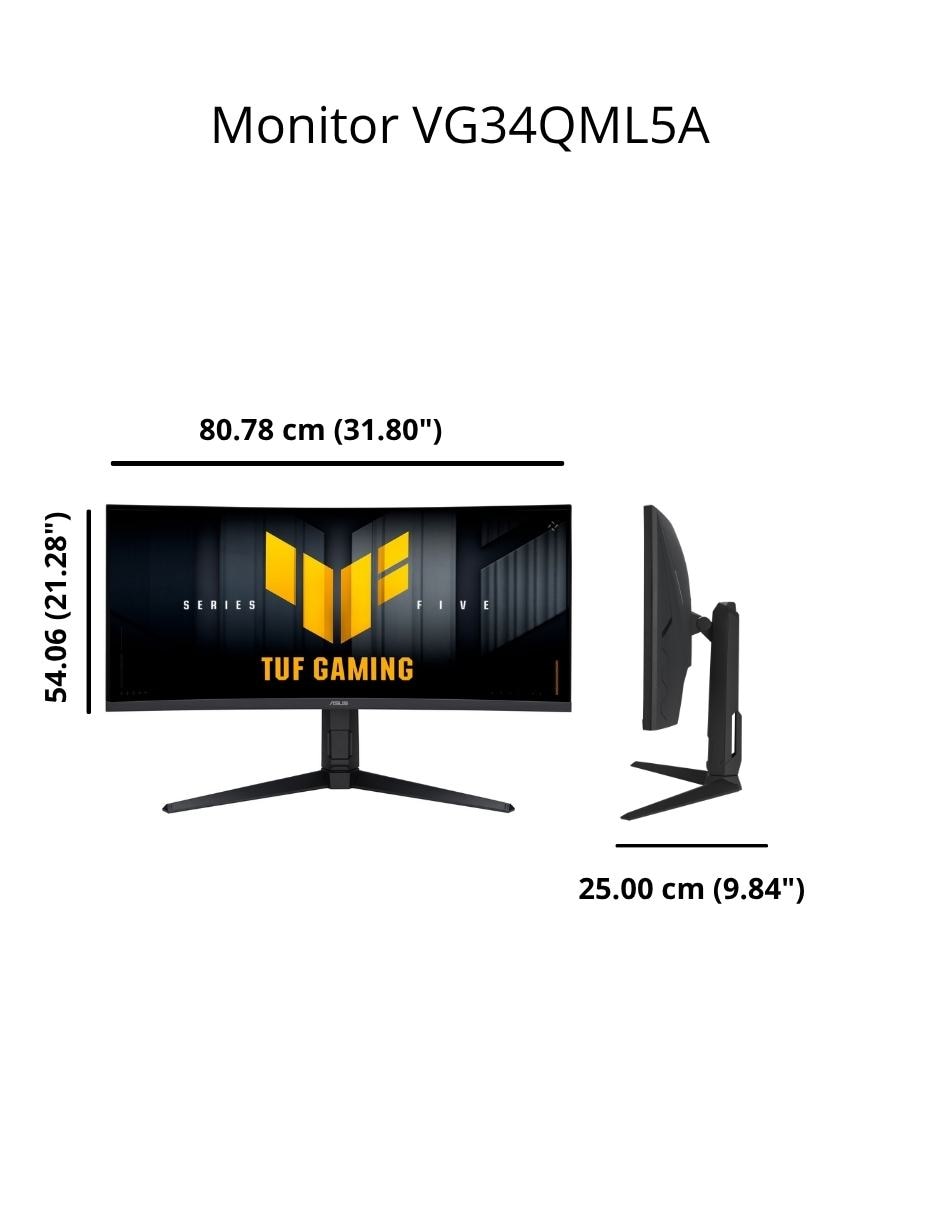 Monitor gamer Asus VG34WQML5A Freesync WQHD 34 pulgadas 90LM0BP1-B01EC1