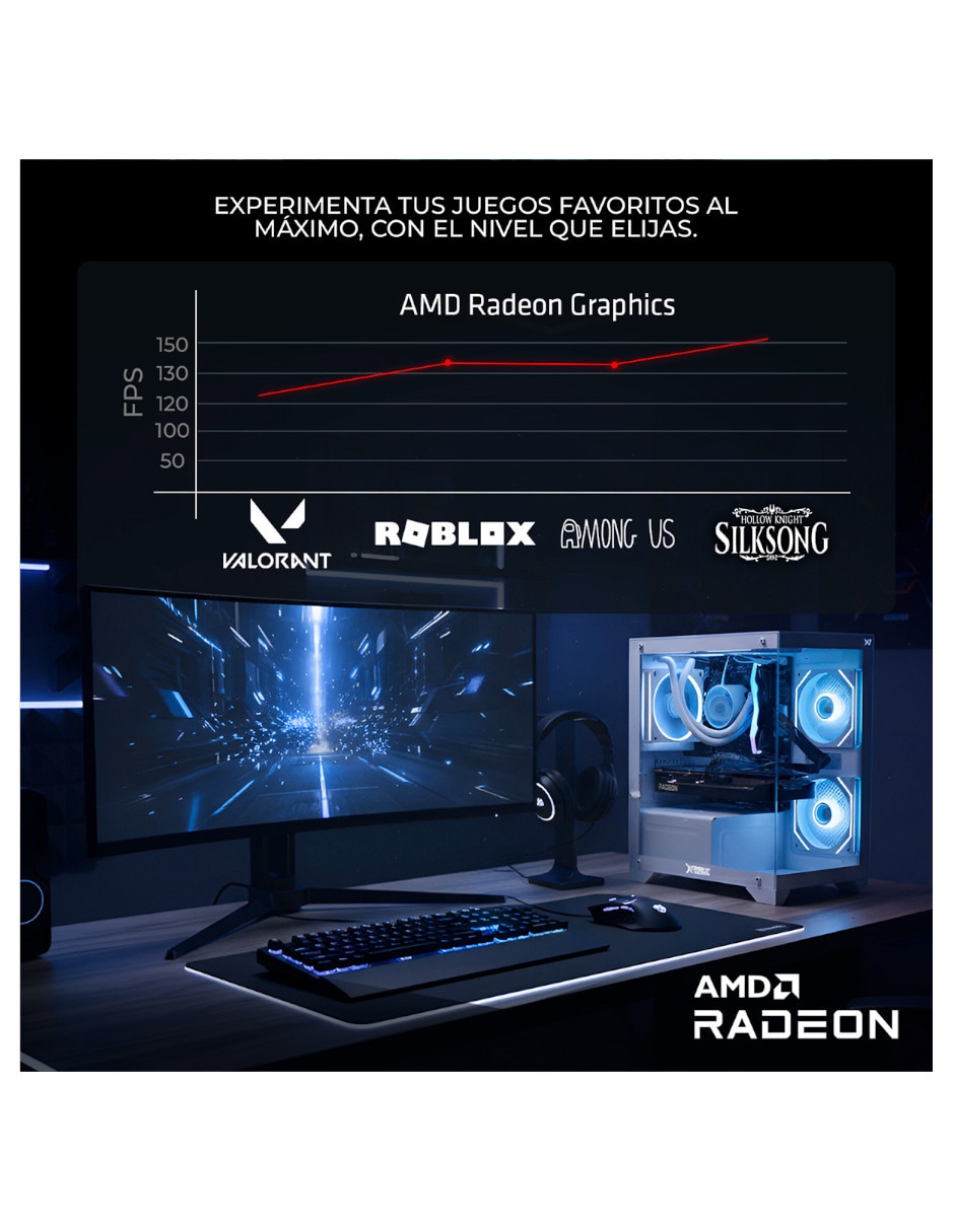 Computadora gamer XTBRR716GBRENOIRMTGB 24 pulgadas Full HD AMD Ryzen 7 AMD Radeon Graphics 16 GB RAM 500 GB SSD 7