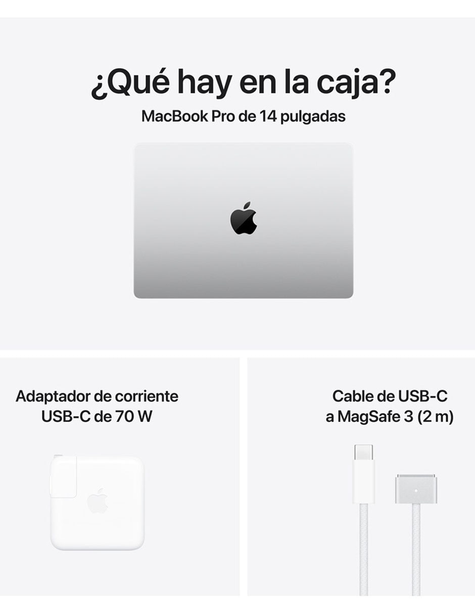 Apple MacBook Pro 14 pulgadas Chip M5 Pro 24 GB RAM 2 TB SSD plateado