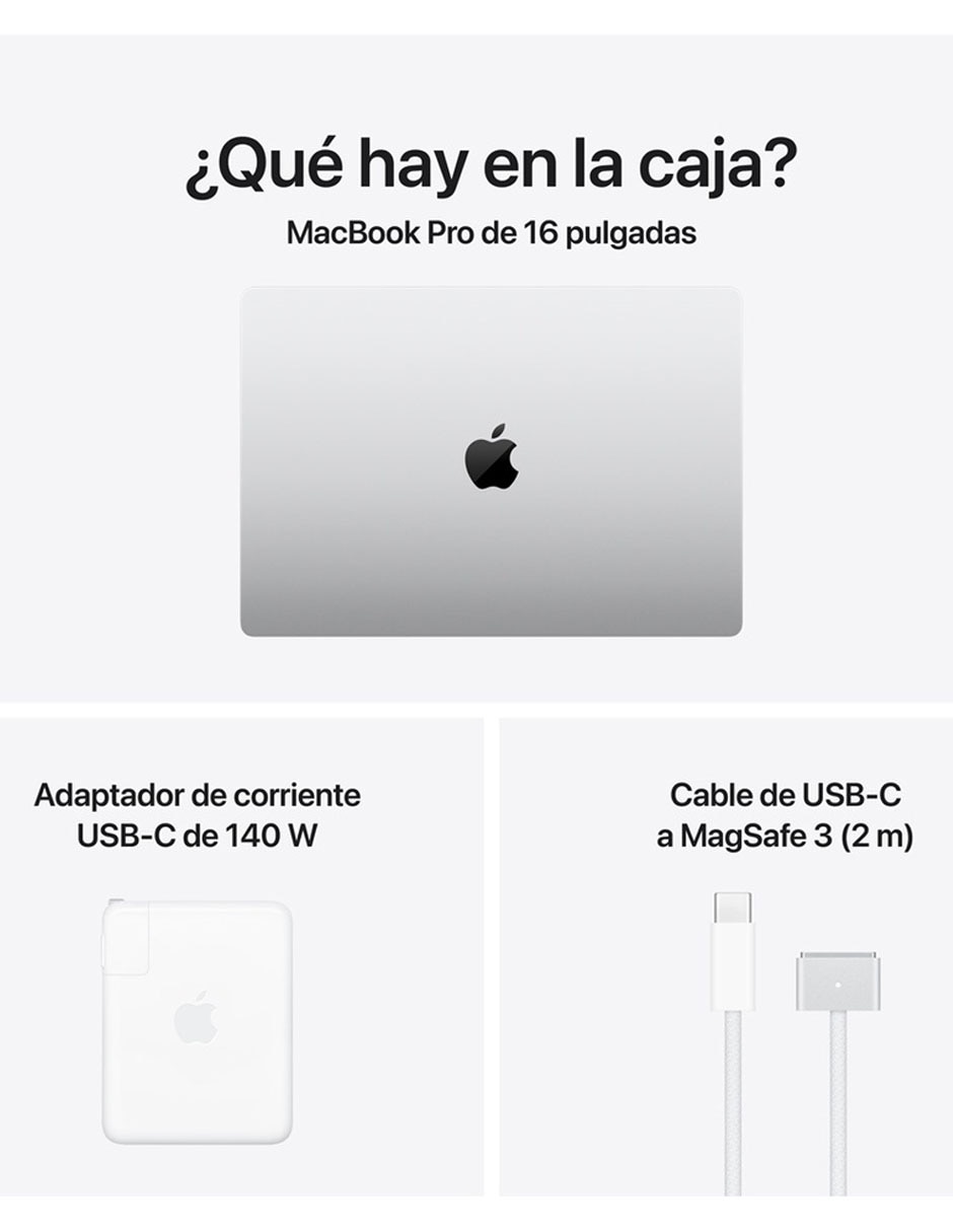 Apple MacBook Pro 16 pulgadas Chip M5 Pro 24 GB RAM 1 TB SSD plateado