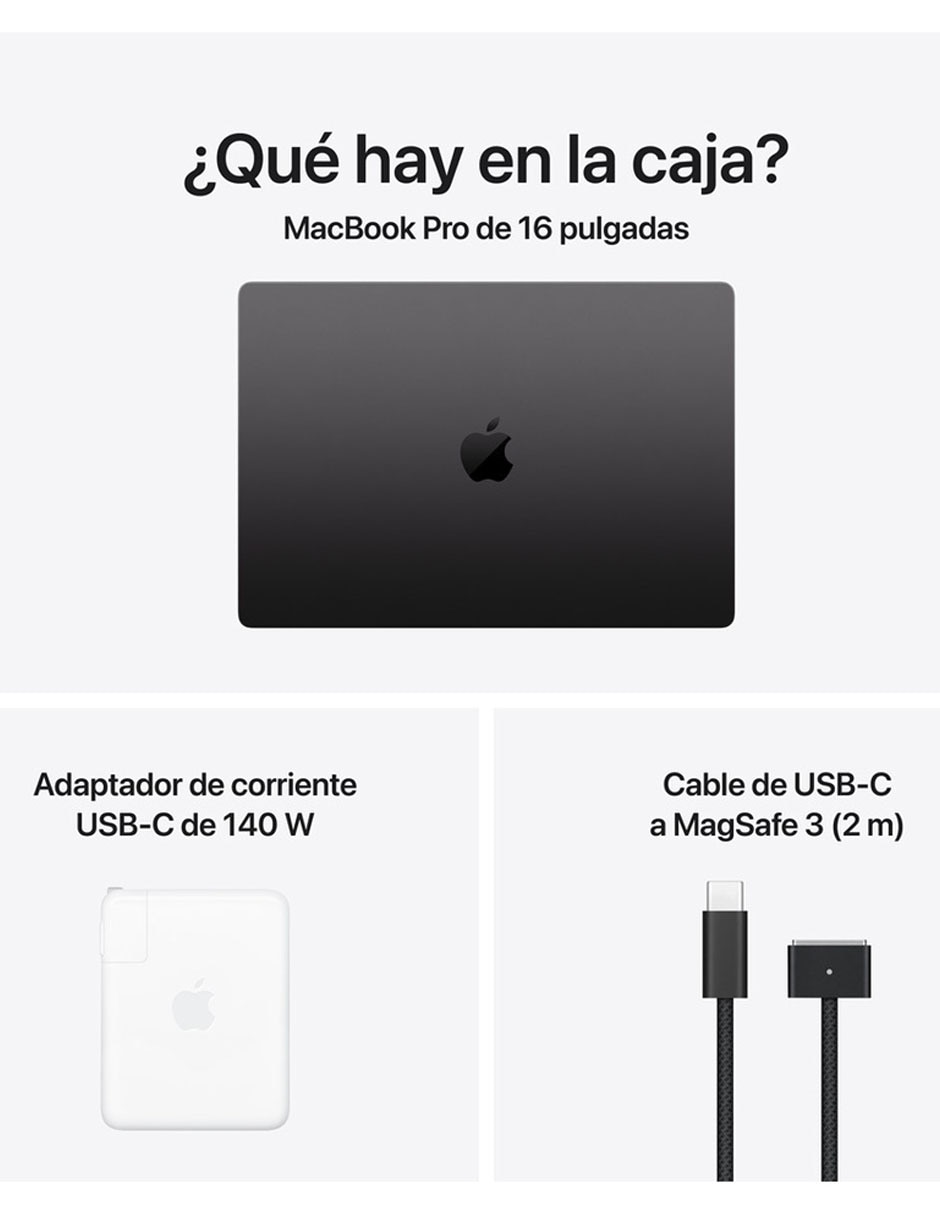 Apple MacBook Pro 16 pulgadas Chip M5 Max 36 GB RAM 2 TB SSD negro espacial