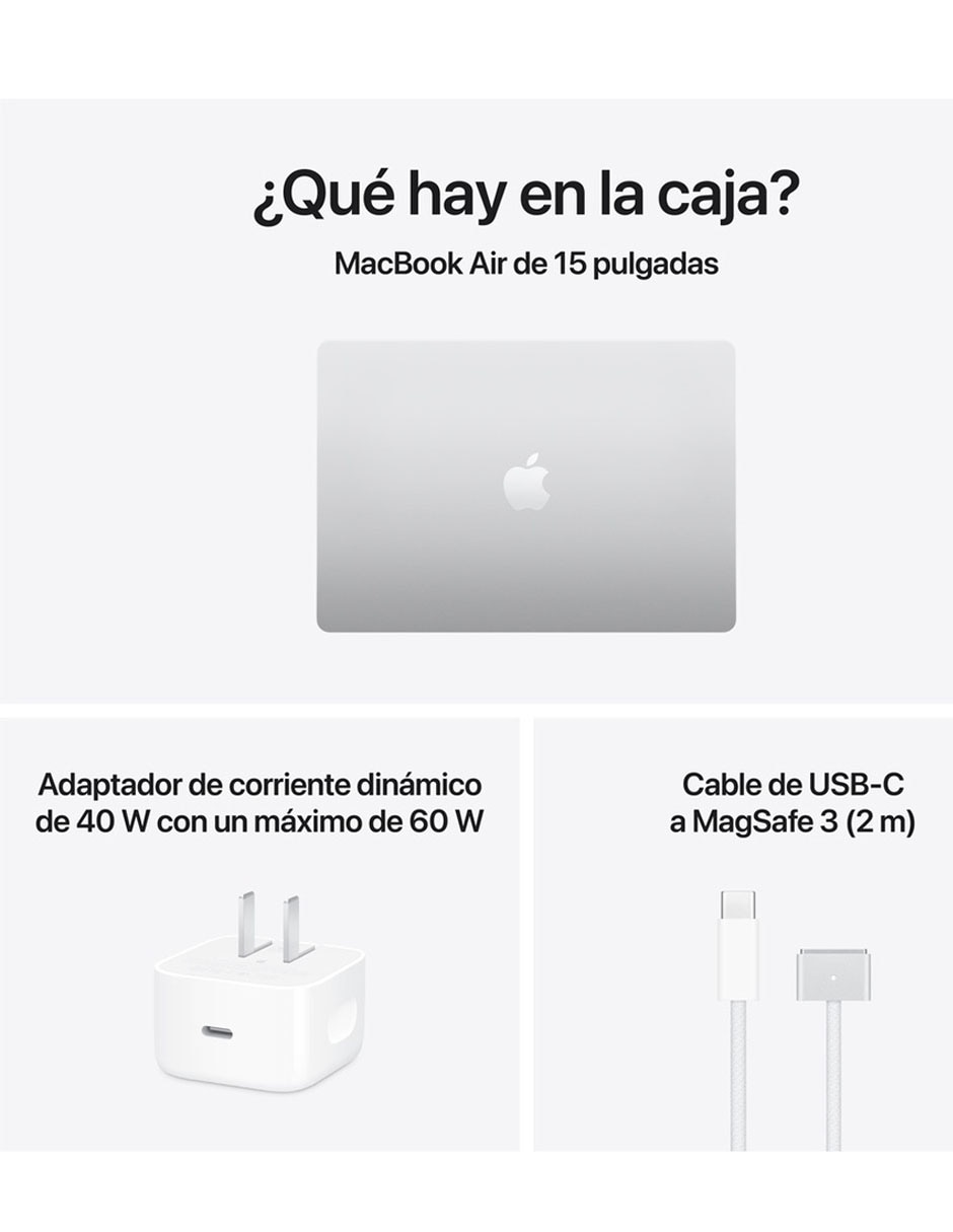 MacBook Air 15 pulgadas Chip M5 16 GB RAM 512 GB SDD plateado 9