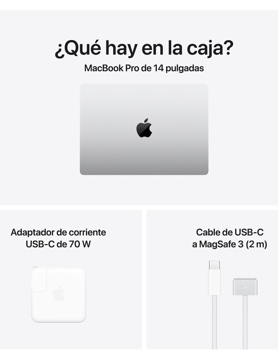 Apple MacBook Pro 14 pulgadas Chip M5 Pro 24 GB RAM 2 TB SSD plateado