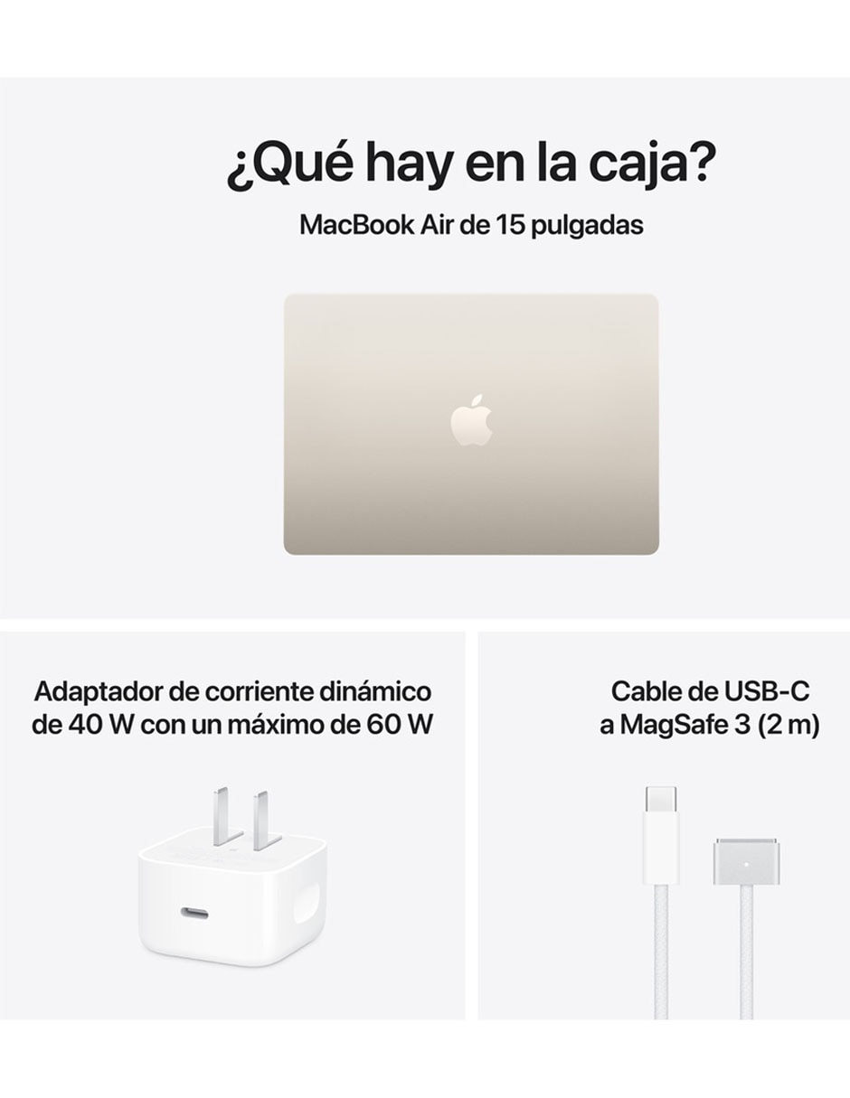 Apple MacBook Air 15.3 pulgadas Chip M5 24 GB RAM 1 TB SSD blanco estelar