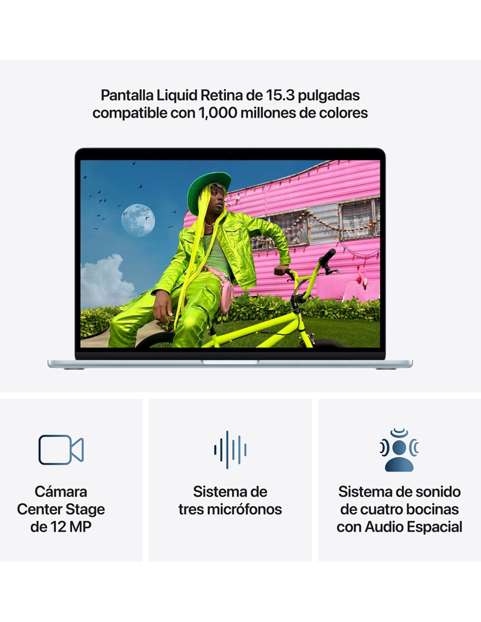 Apple macbook air 15.3 pulgadas chip m5 16 gb ram 1 tb ssd azul cielo