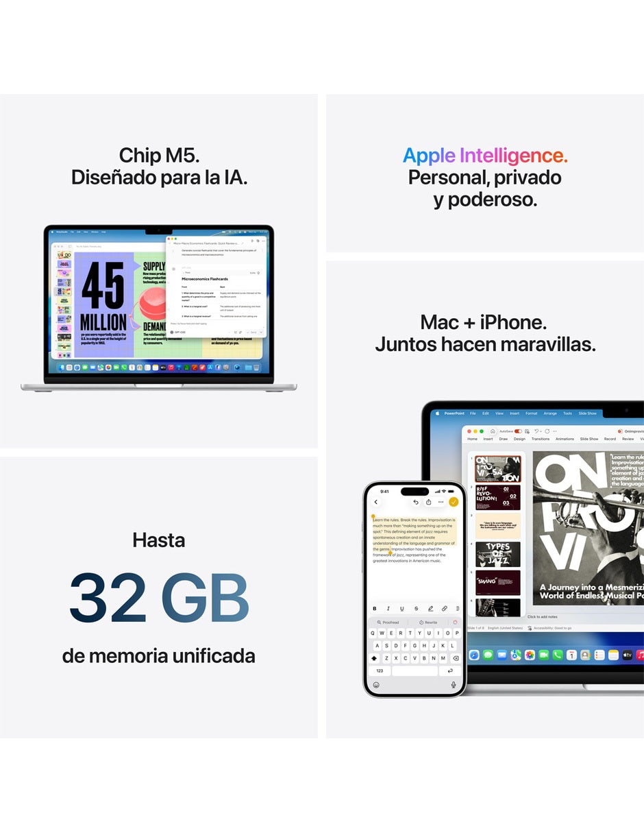 Apple macbook air 15.3 pulgadas chip m5 16 gb ram 1 tb ssd azul cielo