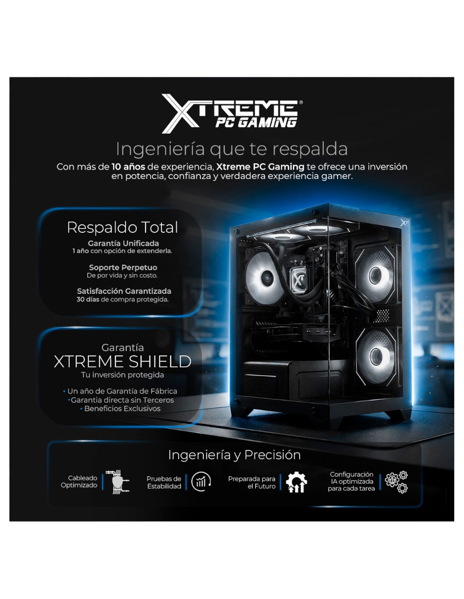 Computadora gamer xtpcu932gb55080maev2 32 pulgadas qhd intel core ultra 9 285 nvidia geforce rtx 5080 32 gb ram 1 tb ssd 8