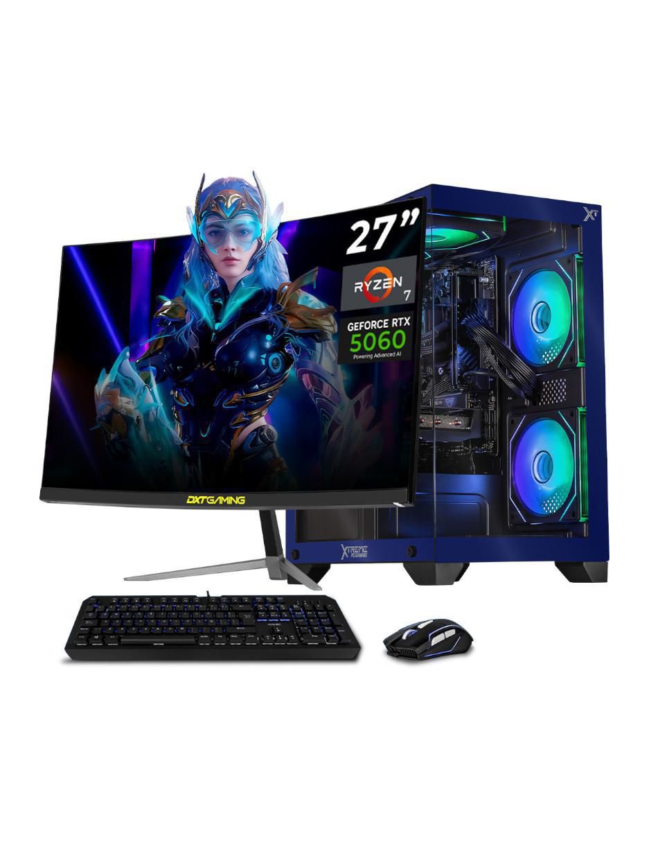Computadora gamer Xtreme PC Gaming XTPCR732GB5060MCHB 27 pulgadas Full HD AMD Ryzen 7 NVIDIA GeForce RTX 5060 16 GB RAM 1 TB SSD