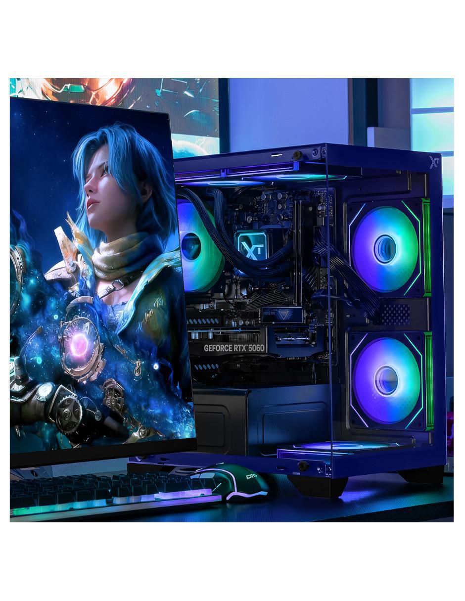 Computadora gamer Xtreme PC Gaming XTPCR732GB5060MCHB 27 pulgadas Full HD AMD Ryzen 7 NVIDIA GeForce RTX 5060 16 GB RAM 1 TB SSD