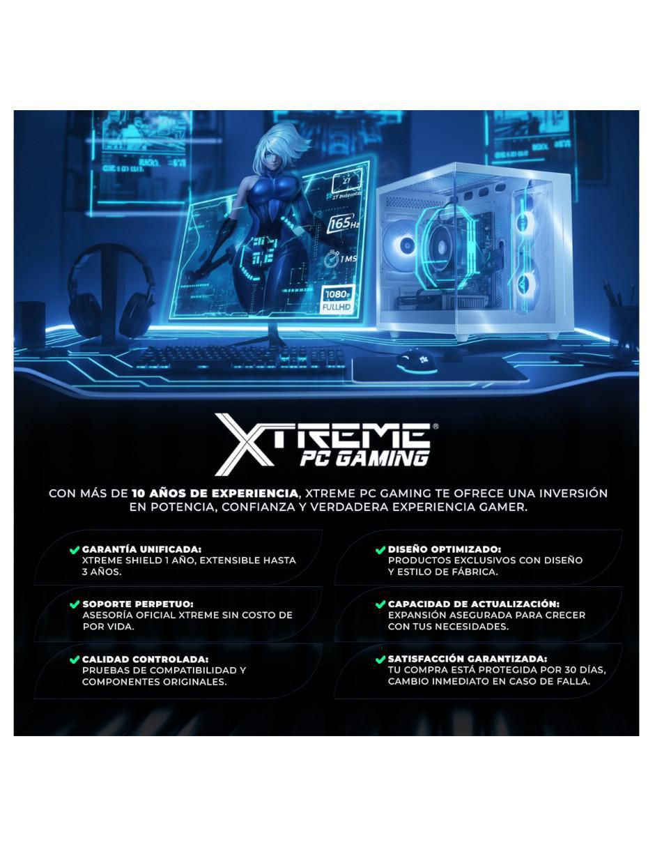 Computadora gamer Xtreme PC Gaming XTPCR732GB5060MCHB 27 pulgadas Full HD AMD Ryzen 7 NVIDIA GeForce RTX 5060 16 GB RAM 1 TB SSD