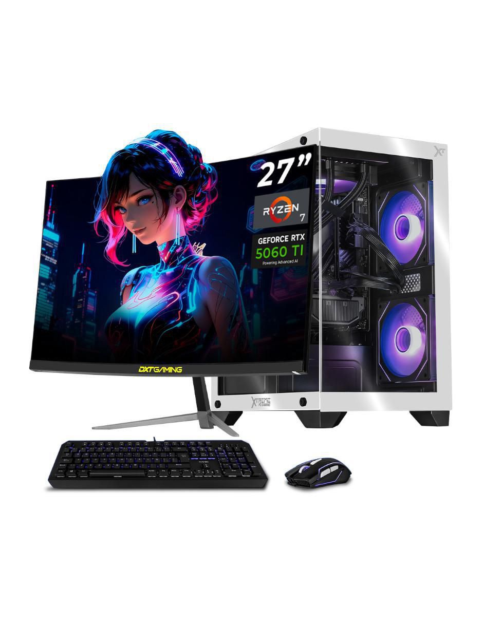 Computadora gamer XTPCR732GB5060TIMCHBW 27 pulgadas Full HD AMD Ryzen 7 NVIDIA GeForce RTX 5060 Ti 32 GB 1 TB