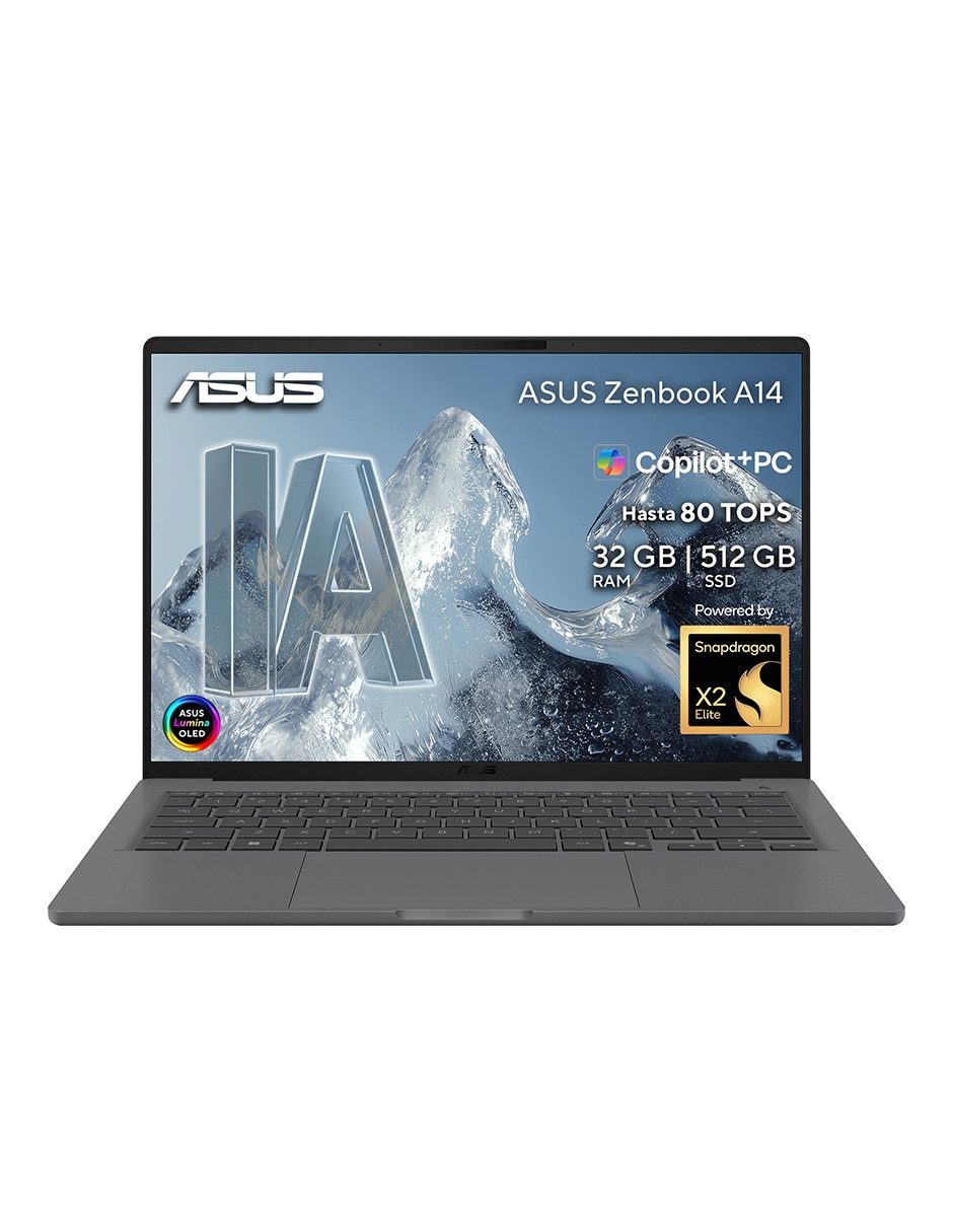 ASUS Computadora asus ux3407na-qd134w 14 pulgadas wuxga snapdragon x elite qualcomm adreno 32 gb ram 512 gb ssd