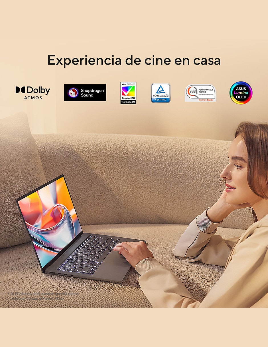 Computadora ux3407na-qd134w 14 pulgadas wuxga snapdragon x elite qualcomm adreno 32 gb ram 512 gb ssd 6
