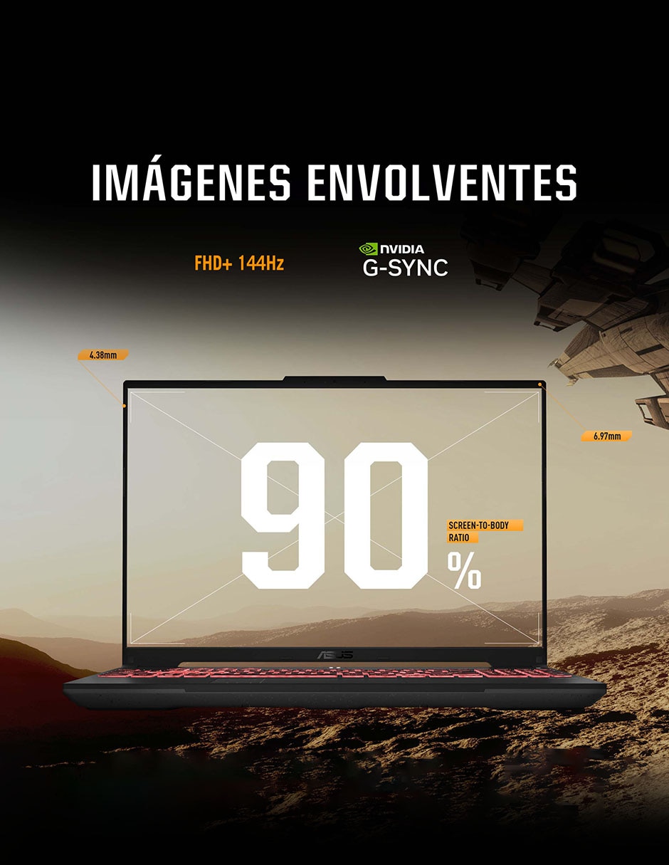 Computadora fa607nuq-rl038w 16 pulgadas full hd+ amd ryzen 7 nvidia geforce rtx 4050 16 gb ram 512 gb ssd 4