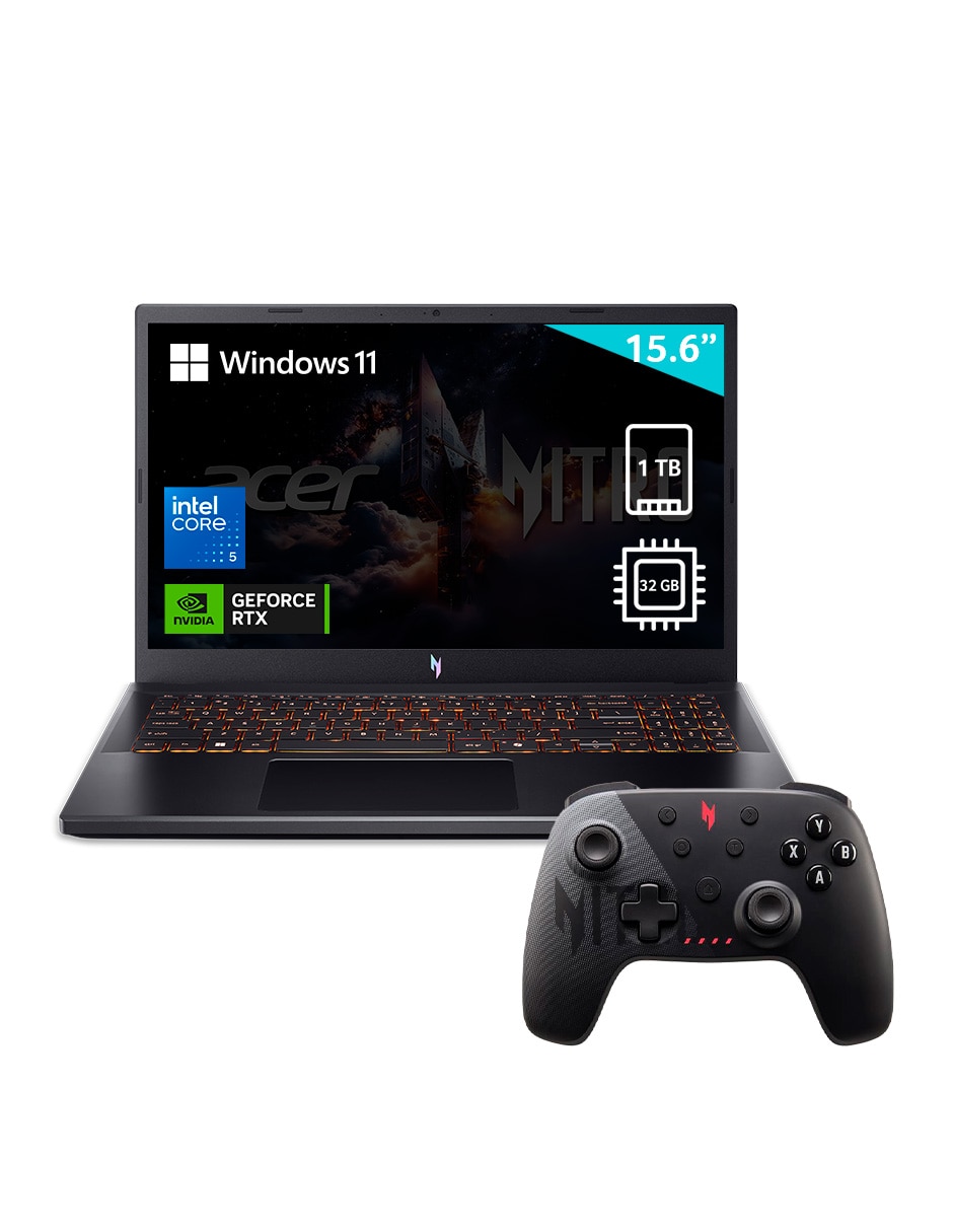 Laptop gamer Acer ANV15-52-54PK 15.6 pulgadas Full HD Intel Core 5 210H NVIDIA GeForce RTX 5050 32 GB RAM 1 TB SSD