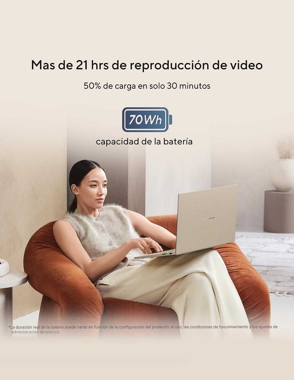 Laptop UX3607OA-SQ013W 16 pulgadas 3K Snapdragon X Elite Qualcomm Adreno 48 GB RAM 1 TB SSD 4