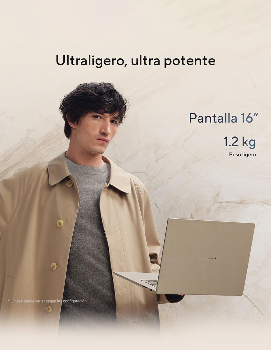 Laptop UX3607OA-SQ013W 16 pulgadas 3K Snapdragon X Elite Qualcomm Adreno 48 GB RAM 1 TB SSD 9