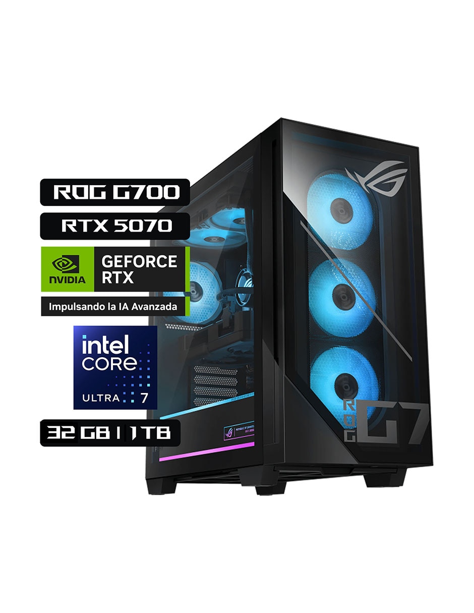 Computadora de escritorio Asus G700TF-U732G1T-H1 Intel Core Ultra 7 265KF NVIDIA GeForce RTX 5070 32 GB RAM1 TB SSD