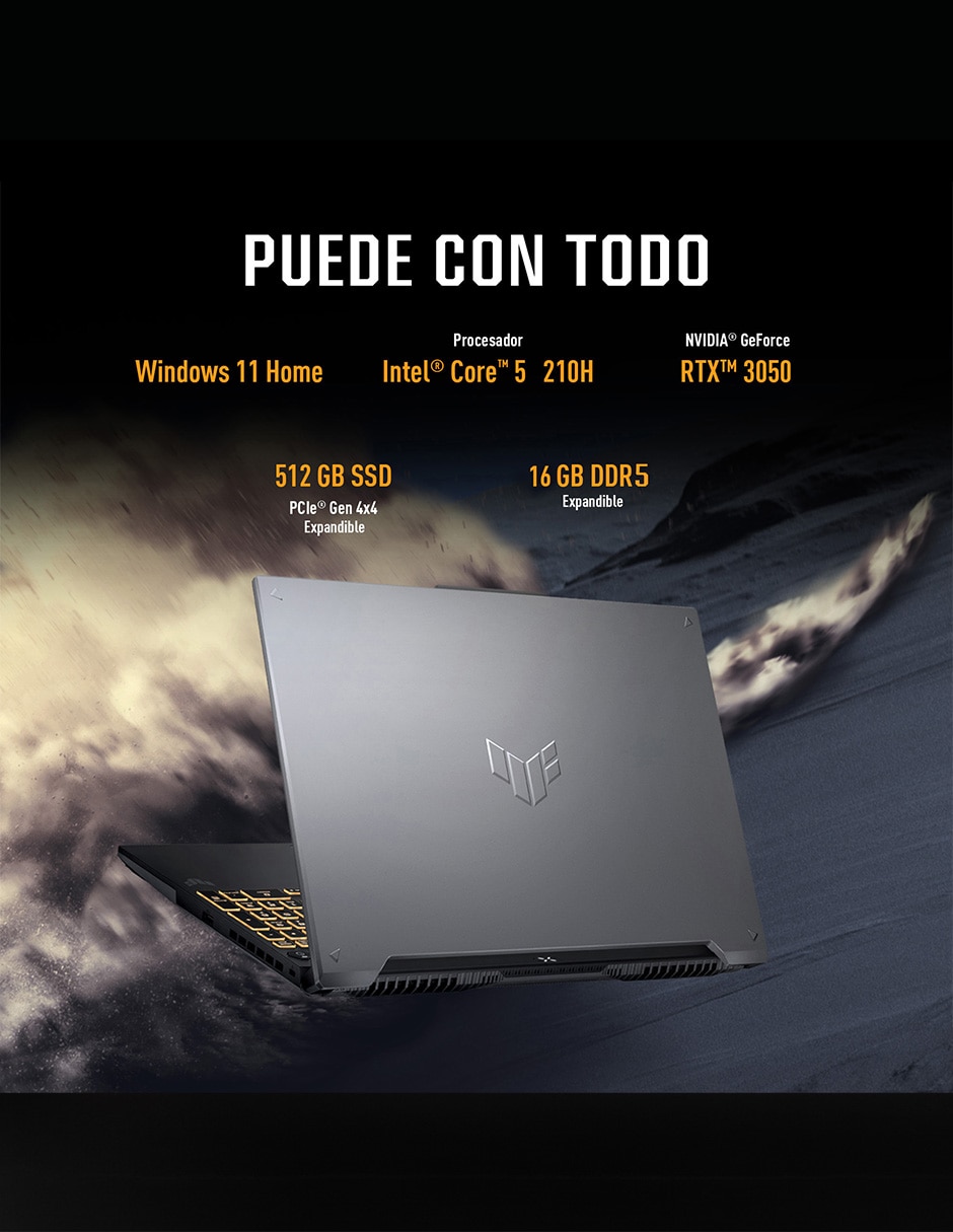 COMPUTADORA No FX607VJB-RL127W 16 pulgadas WUXGA Intel Core 5 210H NVIDIA GeForce RTX 3050 16 GB RAM No aplica 512 GB SSD No aplica 11