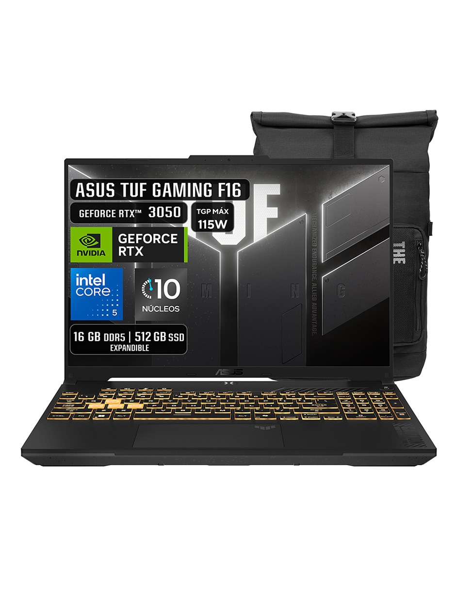 ASUS COMPUTADORA No ASUS FX607VJB-RL127W 16 pulgadas WUXGA Intel Core 5 210H NVIDIA GeForce RTX 3050 16 GB RAM No aplica 512 GB SSD No aplica