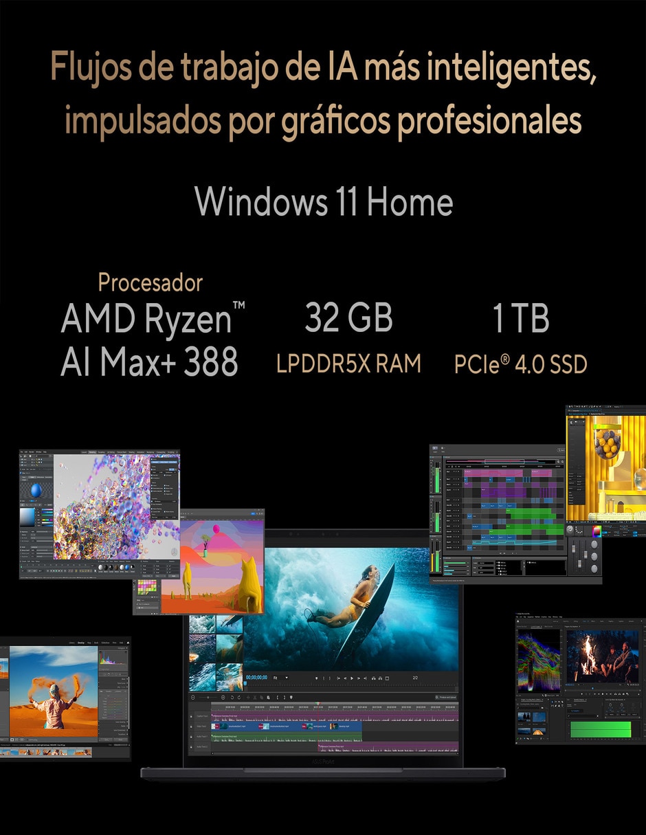 Laptop 2 en 1 touch Asus HN7306EA-LX018W 13.3 pulgadas 3K AMD Ryzen AI Max 385 AMD Radeon Graphics 32 GB RAM 1 TB SSD