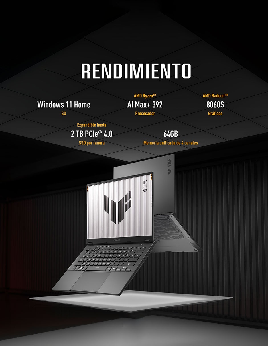 Computadoraasus fa401ea-rg005w 14 pulgadas wqxga amd ryzen ai max 390 amd radeon 64 gb ram 1 tb SSD