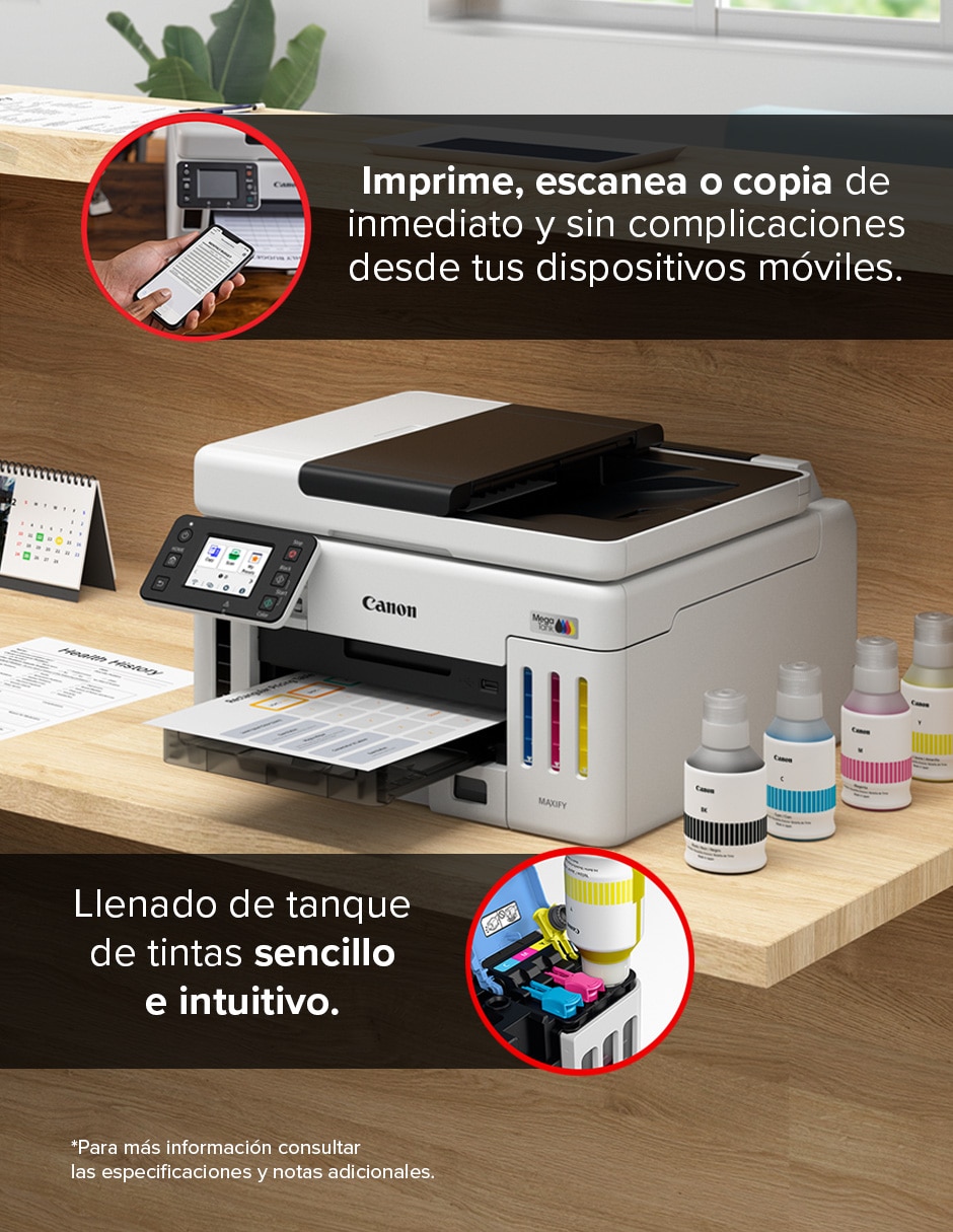 IMPRESIÓN MAXIFY GX6110 de Tinta continua Inalámbrica a (si aplica) Color 7