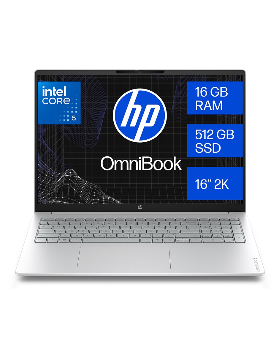 Laptop HP OmniBook 3 16 16-bu0054la 16 pulgadas 2K Intel core 5 Integradas 16 GB RAM 512 GB SSD