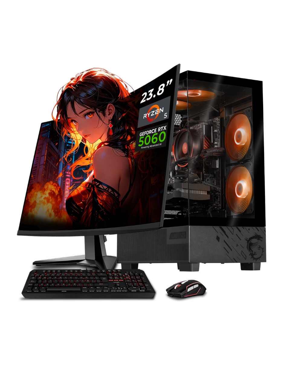 Computadora gamer XTMSIR516GB4060M 23.8 pulgadas Full HD AMD Ryzen 5 NVIDIA GeForce RTX 5060 16 GB 1 TB Computadora gamer XTMSIR516GB4060M 23.8 pulgadas Full HD AMD Ryzen 5 NVIDIA GeForce RTX 5060 16 GB 1 TB