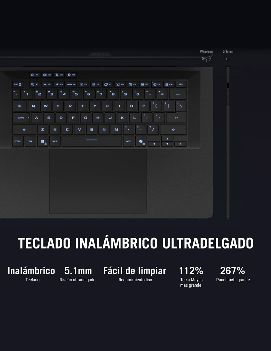 Computadora asus gx651ax-sr102w 16 pulgadas 3k intel core ultra 9 nvidia geforce rtx 5090 32 gb ram 1 tb ssd