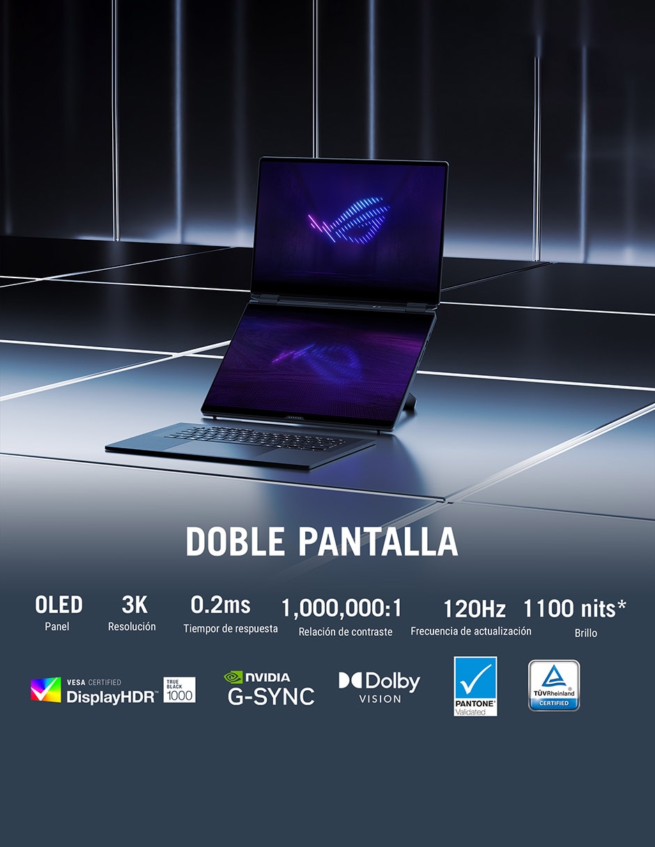 Computadora asus gx651ax-sr102w 16 pulgadas 3k intel core ultra 9 nvidia geforce rtx 5090 32 gb ram 1 tb ssd