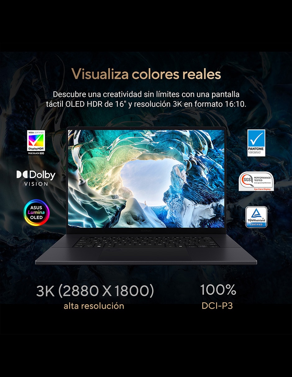 Computadora h7606wp-rj132w 16 pulgadas 3k amd ryzen ai 9 hx 370 nvidia geforce rtx 5070 64 gb ram 2 tb ssd 3
