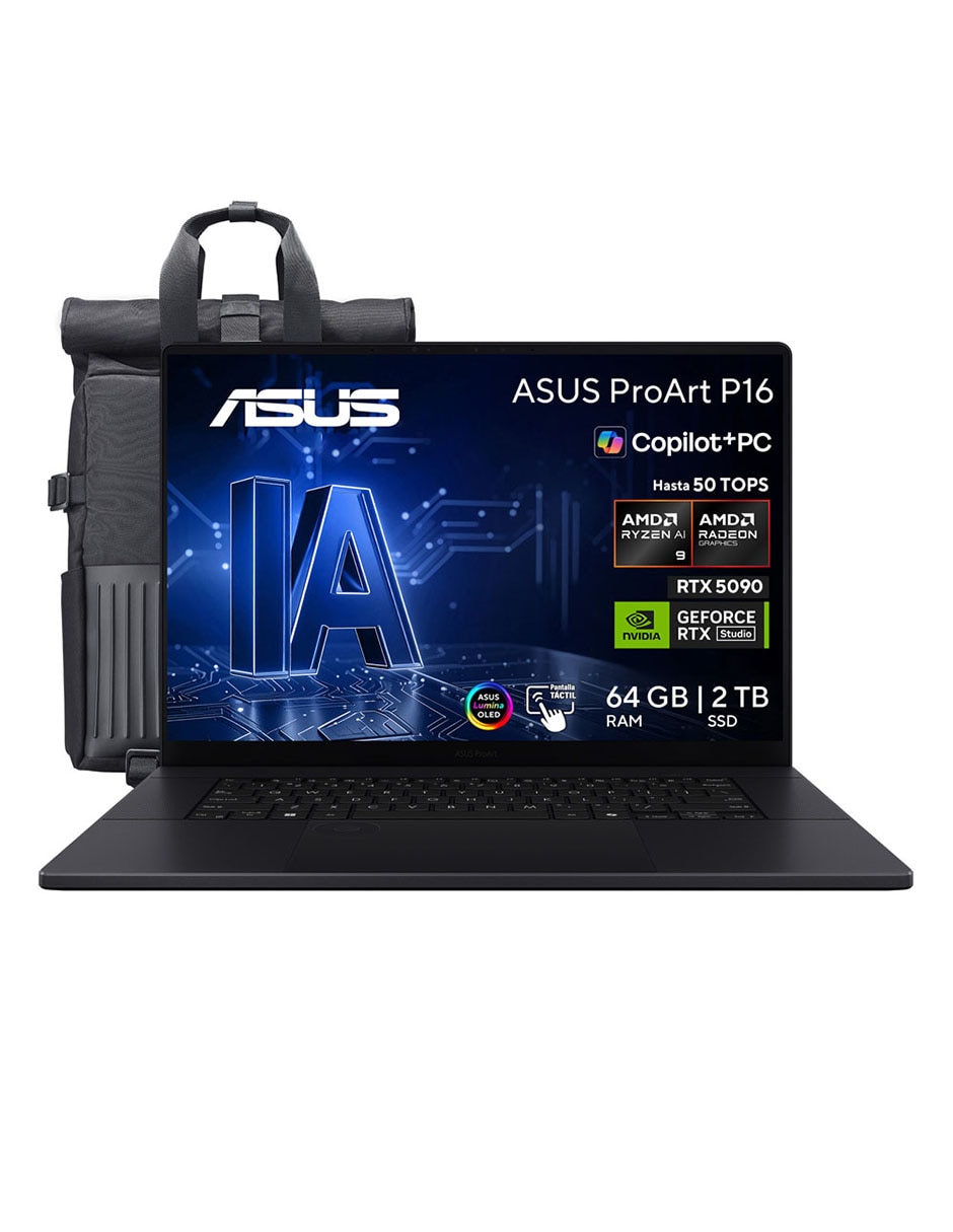 ASUS Computadora asus h7606wx-se910w 16 pulgadas 4k/uhd amd ryzen ai 9 hx 370 nvidia geforce rtx 5090 64 gb ram 2 tb ssd