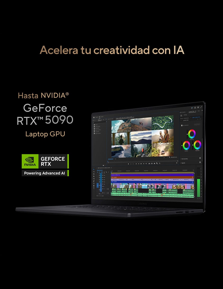 Computadora asus h7606wx-se910w 16 pulgadas 4k/uhd amd ryzen ai 9 hx 370 nvidia geforce rtx 5090 64 gb ram 2 tb ssd