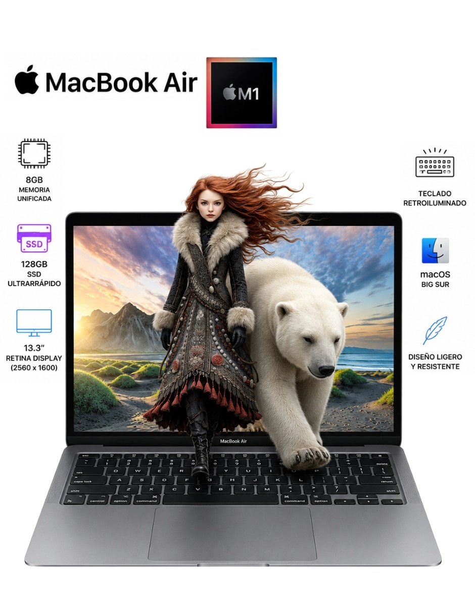 Laptop A2337 13.3 pulgadas 2560 x 1600 M1 Integradas 8 GB RAM 128 GB Reacondicionado 4