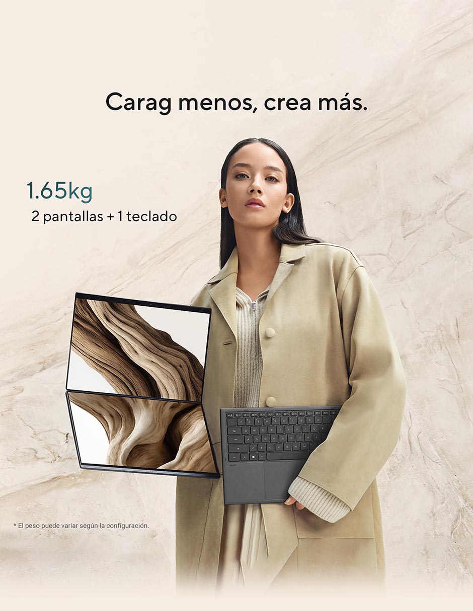 Laptop 2 en 1 touch Asus UX8407AA-SN048W 14 pulgadas 3k intel core ultra 9 intel Arc 32 GB RAM 1 TB SSD