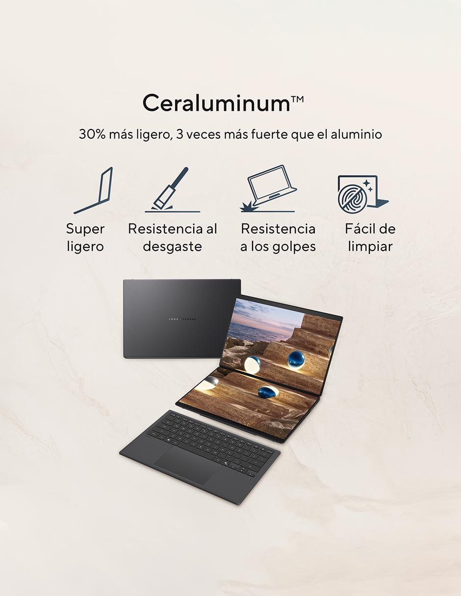 Laptop 2 en 1 touch Asus UX8407AA-SN048W 14 pulgadas 3k intel core ultra 9 intel Arc 32 GB RAM 1 TB SSD